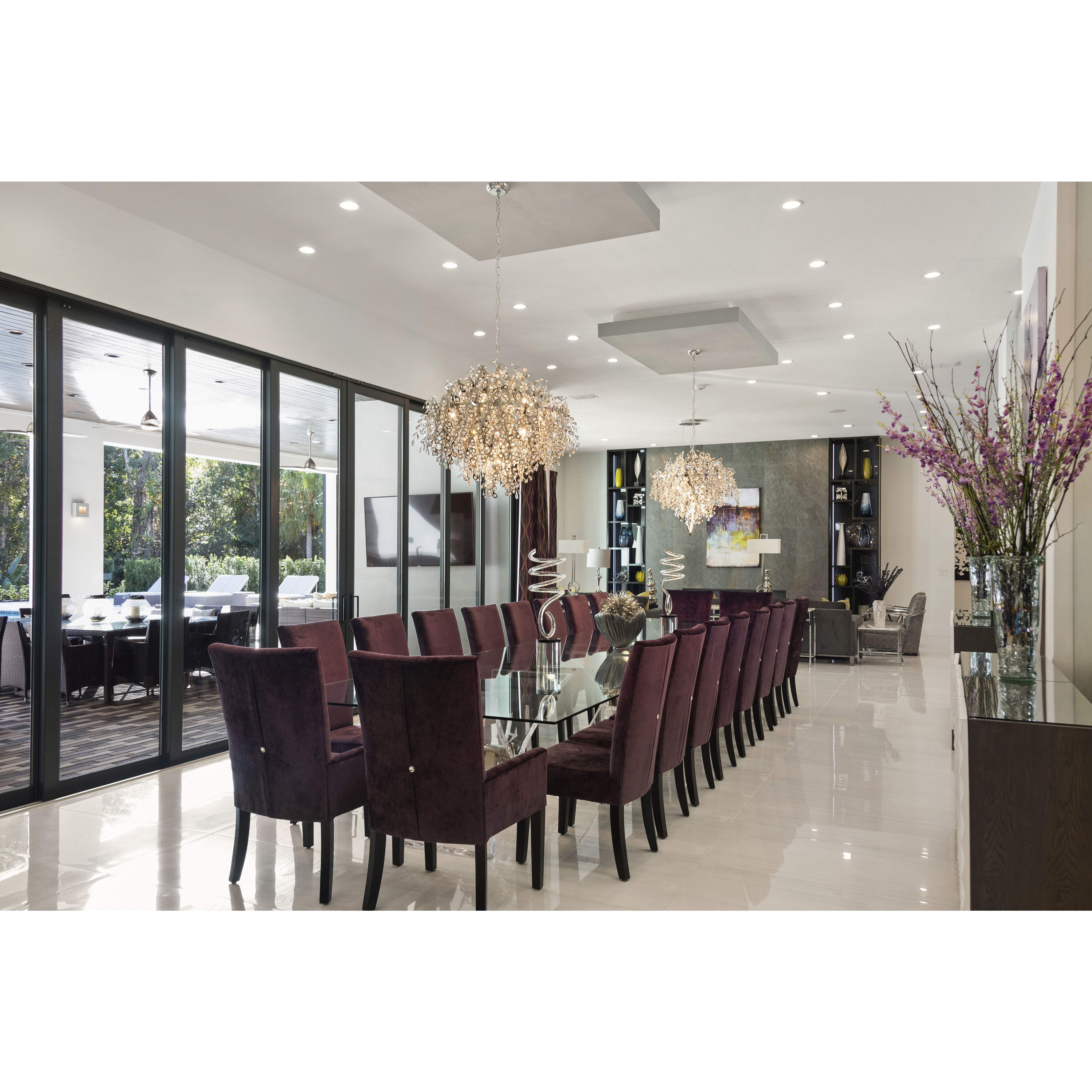 Comet 10 Light 25 inch Polished Chrome Single Pendant Ceiling Light