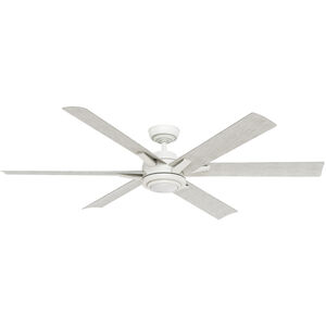 Melia 65 inch Fresh White with White Washed Oak Blades Outdoor Ceiling Fan