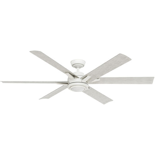 Melia 65 inch Fresh White with White Washed Oak Blades Outdoor Ceiling Fan