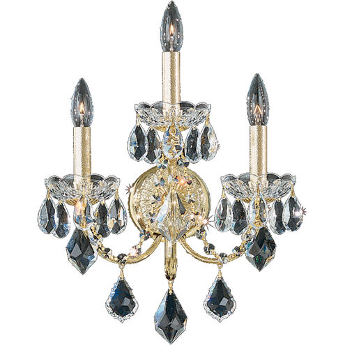Century 3 Light 6 inch Black Pearl Wall Sconce Wall Light