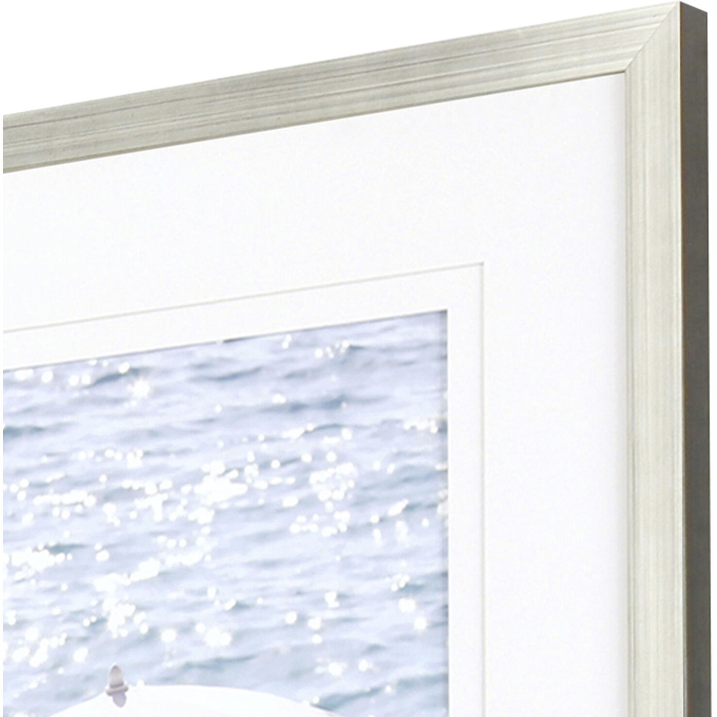 Sea Shade White and Blue Framed Art
