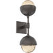 Cabochon LED 7.7 inch Graphite Sconce Wall Light in Amber, 2700K LED