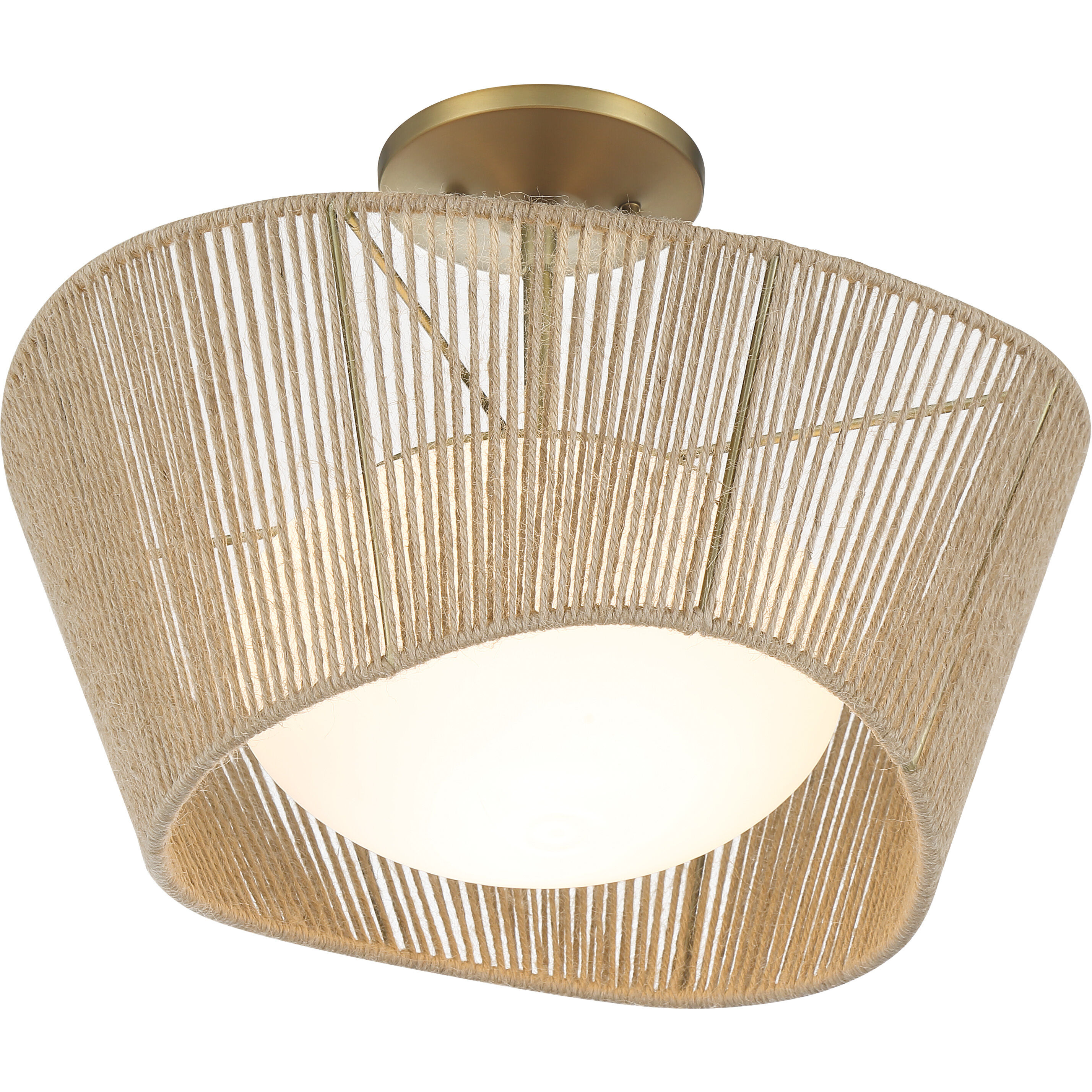 Key Largo 1 Light 16 inch Soft Brass Semi Flush Ceiling Light