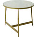 Alana 28 X 28 inch Honed White Banswara Marble with Antique Forged Brass Table