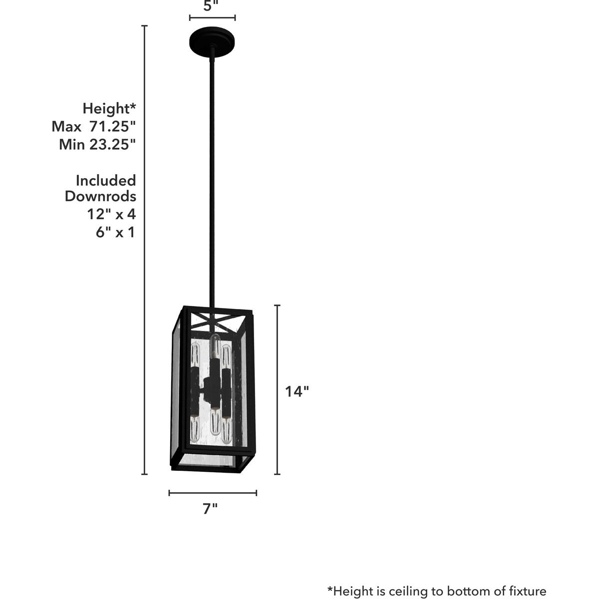 Felippe 6 Light 7 inch Natural Iron Pendant Ceiling Light