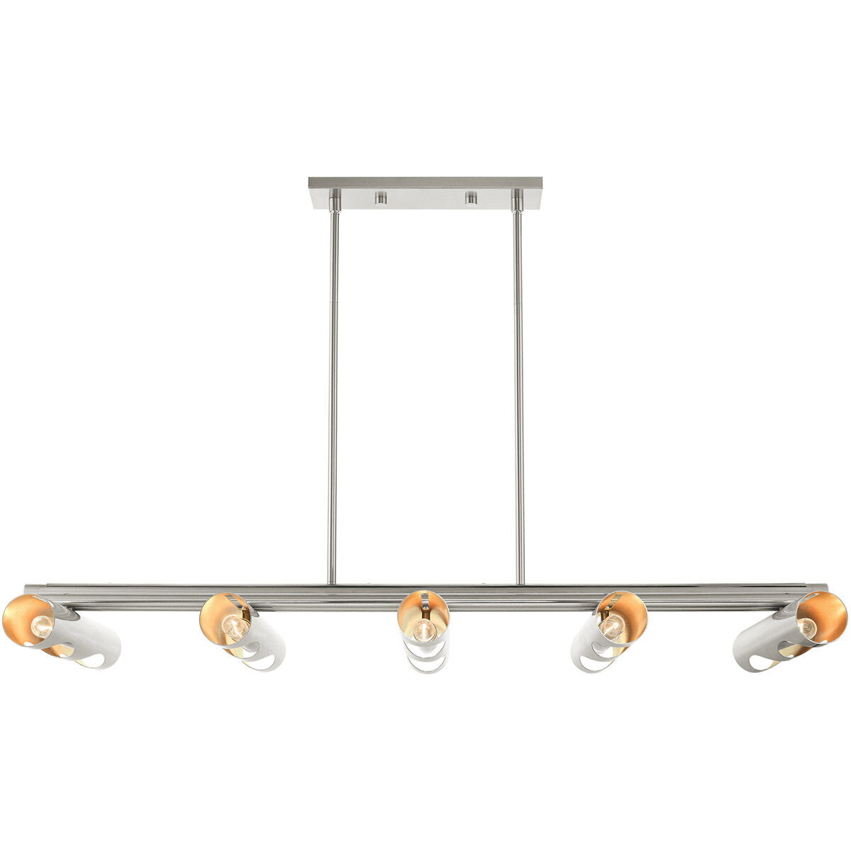 Novato 10 Light 50 inch Brushed Nickel Linear Chandelier Ceiling Light