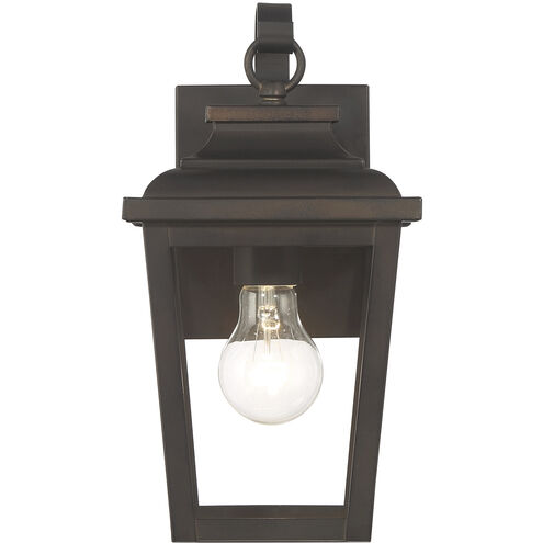 Great Outdoors Irvington Manor 1 Light 12 inch Chelesa Bronze Outdoor Wall Mount in Incandescent, Clear Glass