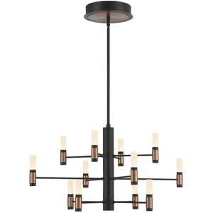Albany LED 28.75 inch Brass and Black Chandelier Ceiling Light
