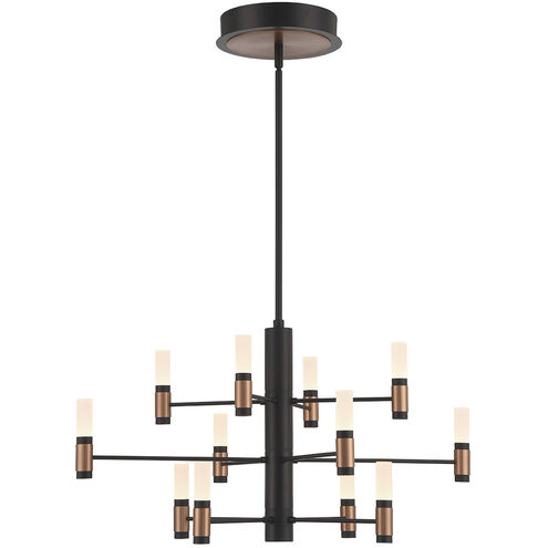Albany LED 28.75 inch Brass and Black Chandelier Ceiling Light