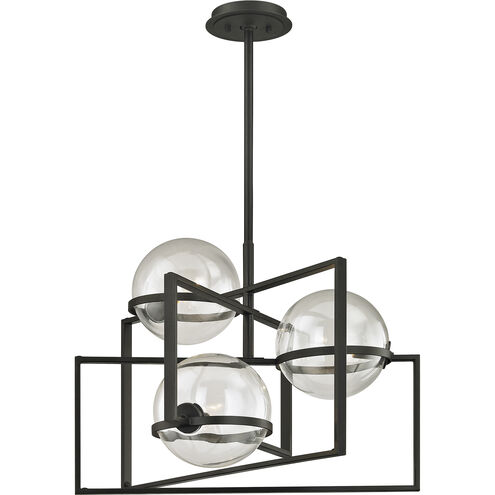 Elliot 3 Light 25 inch Textured Black Chandelier Ceiling Light