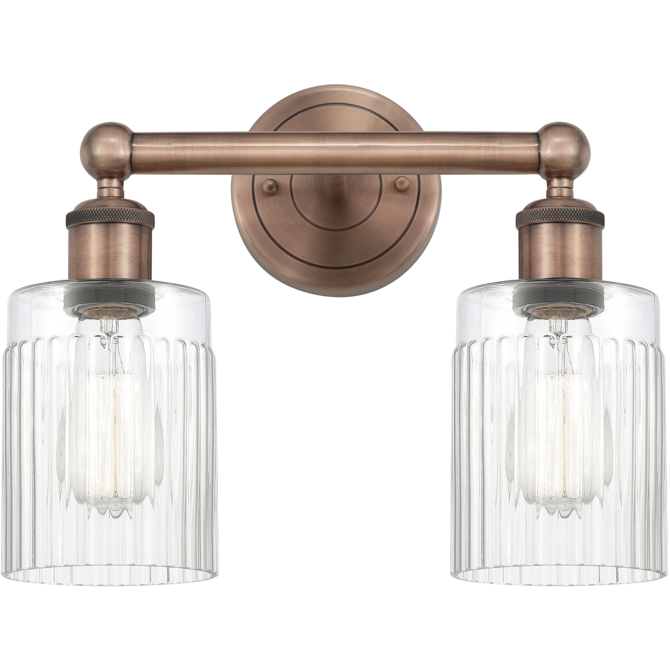 Hadley 2 Light 13.5 inch Antique Copper Bath Vanity Light Wall Light in Clear