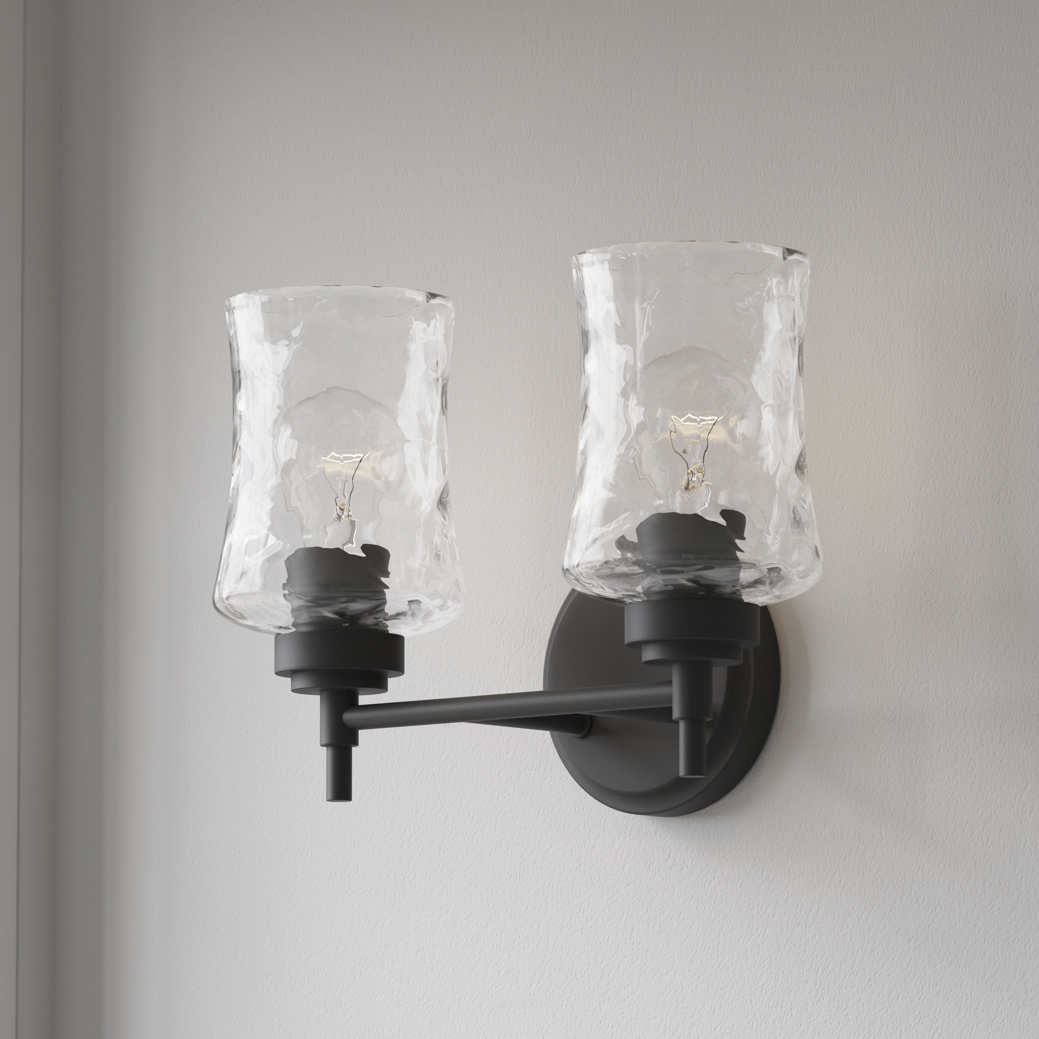 Clarvyn 2 Light 12.75 inch Matte Black Bathroom Vanity Light Wall Light