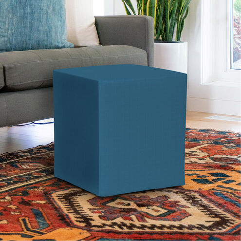 Universal 20 inch Seascape Turquoise Outdoor Cube Ottoman with Slipcover