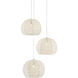 Piero 3 Light 11.5 inch Silver Multi-Drop Pendant Ceiling Light