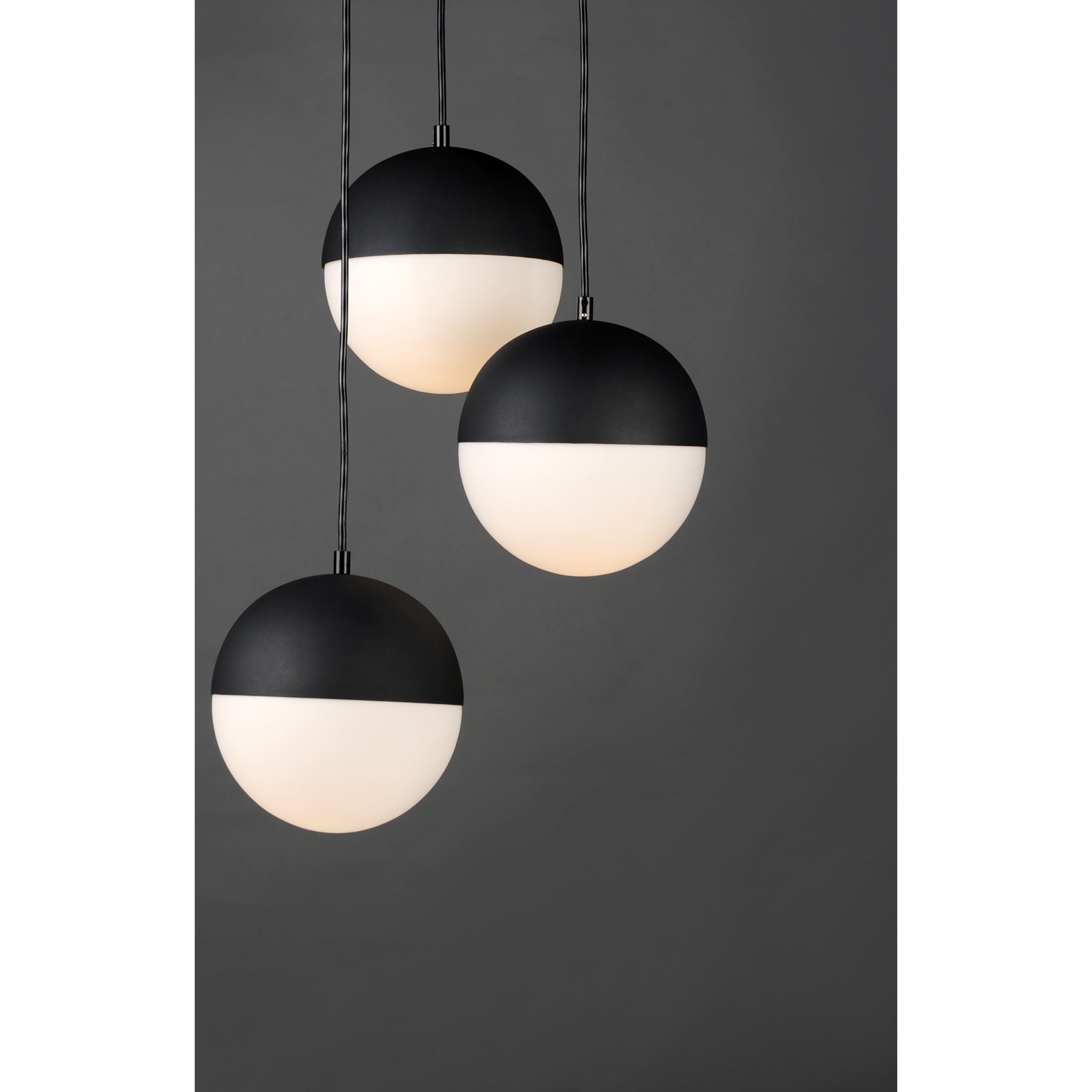 Half Moon LED 16.5 inch Black Multi-Light Pendant Ceiling Light