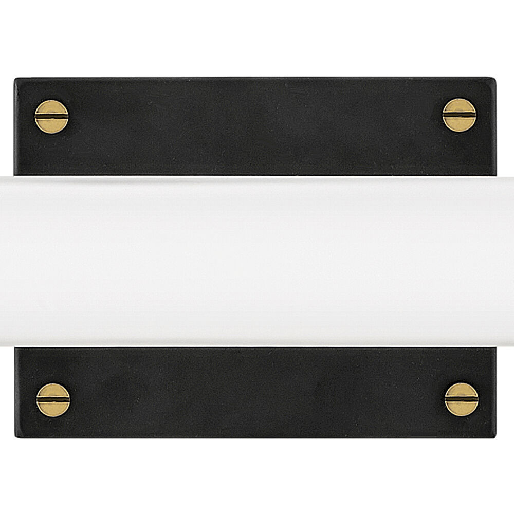 Rollins LED 18 inch Black with Heritage Brass Bath Light Wall Light in Black / Heritage Brass