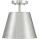 Contemporary 1 Light 10 inch Brushed Nickel Semi-Flush Ceiling Light