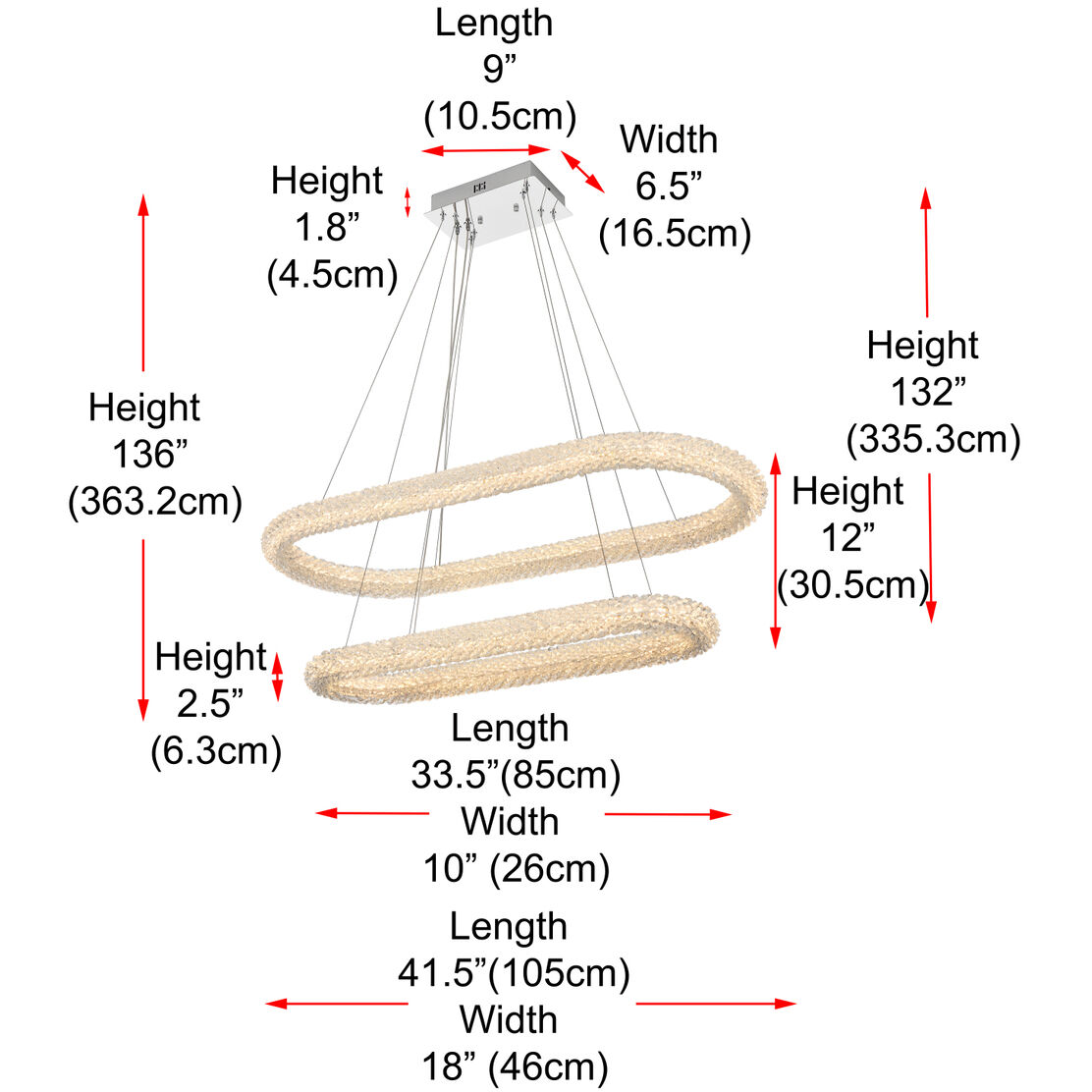 Bowen 2 Light 18 inch Chrome Chandelier Ceiling Light