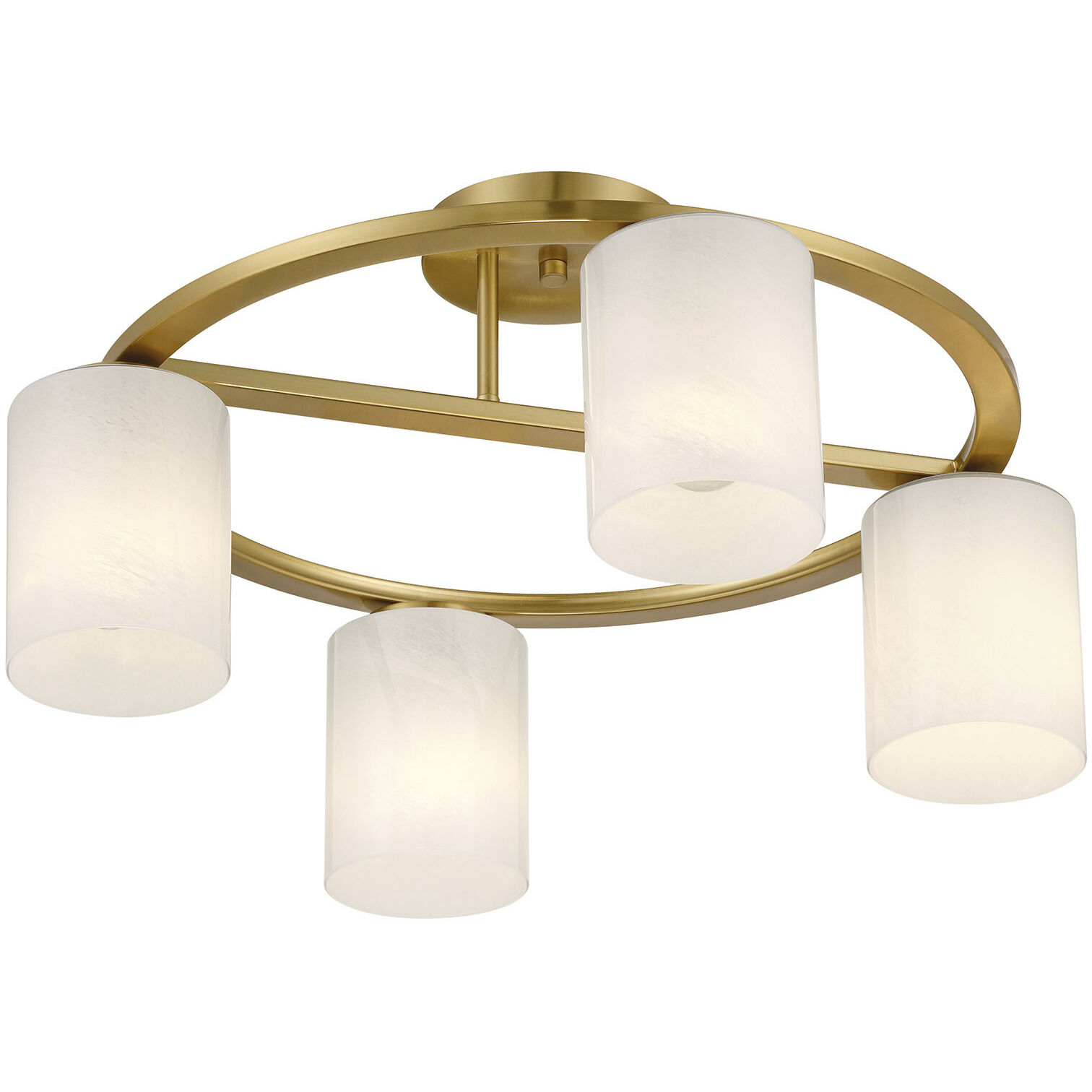 Herron 4 Light 24 inch Warm Brass Semi-Flush Ceiling Light