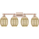 Preston 4 Light 36 inch Antique Copper Bath Vanity Light Wall Light in Mercury Glass