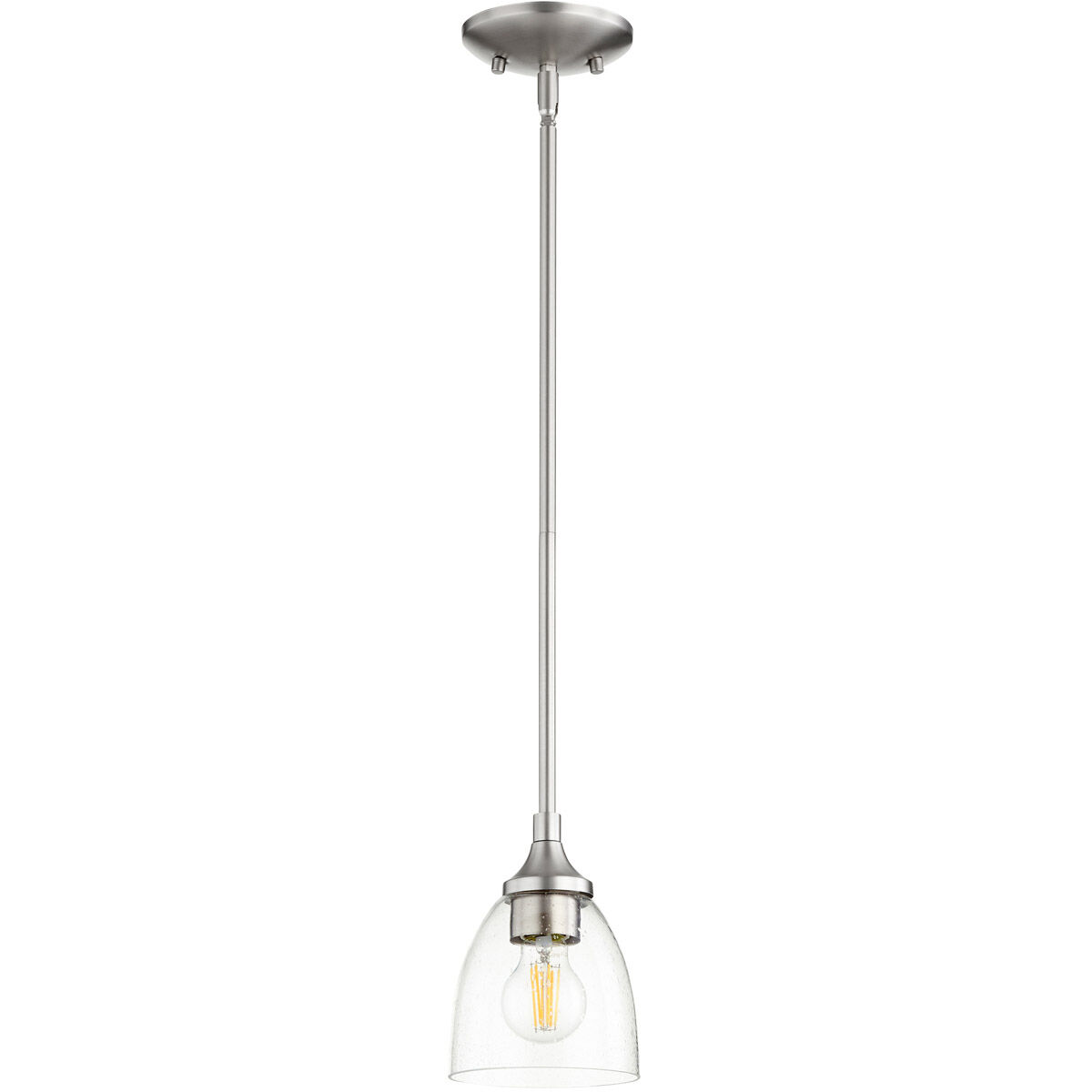 Enclave 1 Light 6 inch Satin Nickel Pendant Ceiling Light in Clear Seeded