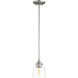 Enclave 1 Light 6 inch Satin Nickel Pendant Ceiling Light in Clear Seeded