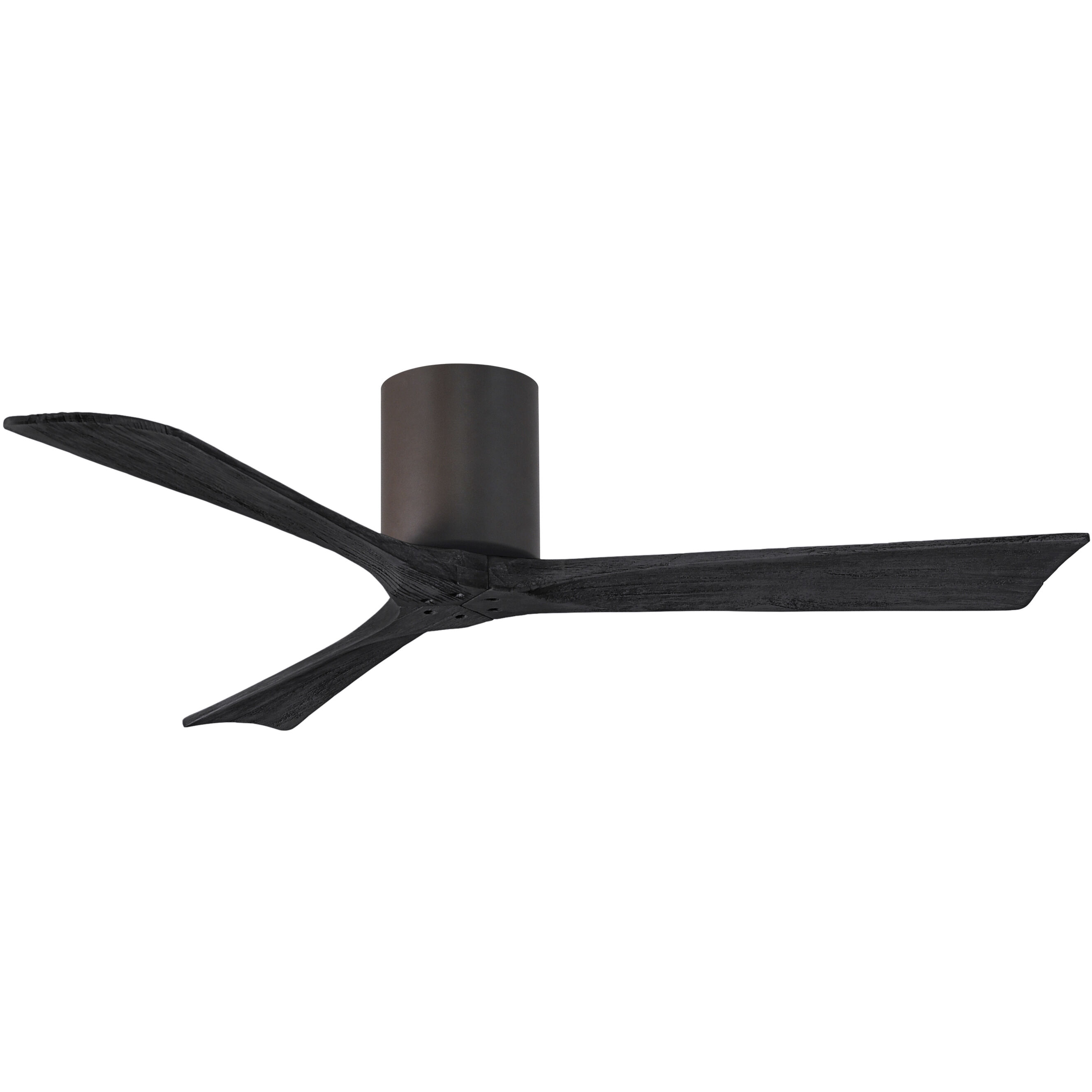 Atlas Irene-3H 52 inch Textured Bronze with Matte Black Blades Flush Mount Paddle Fan, Flush Mounted