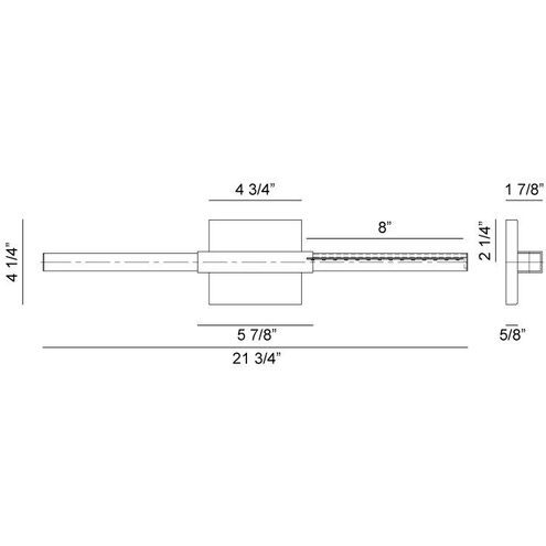 Lineare LED 22 inch Matte Black and Chrome Wall Sconce Wall Light