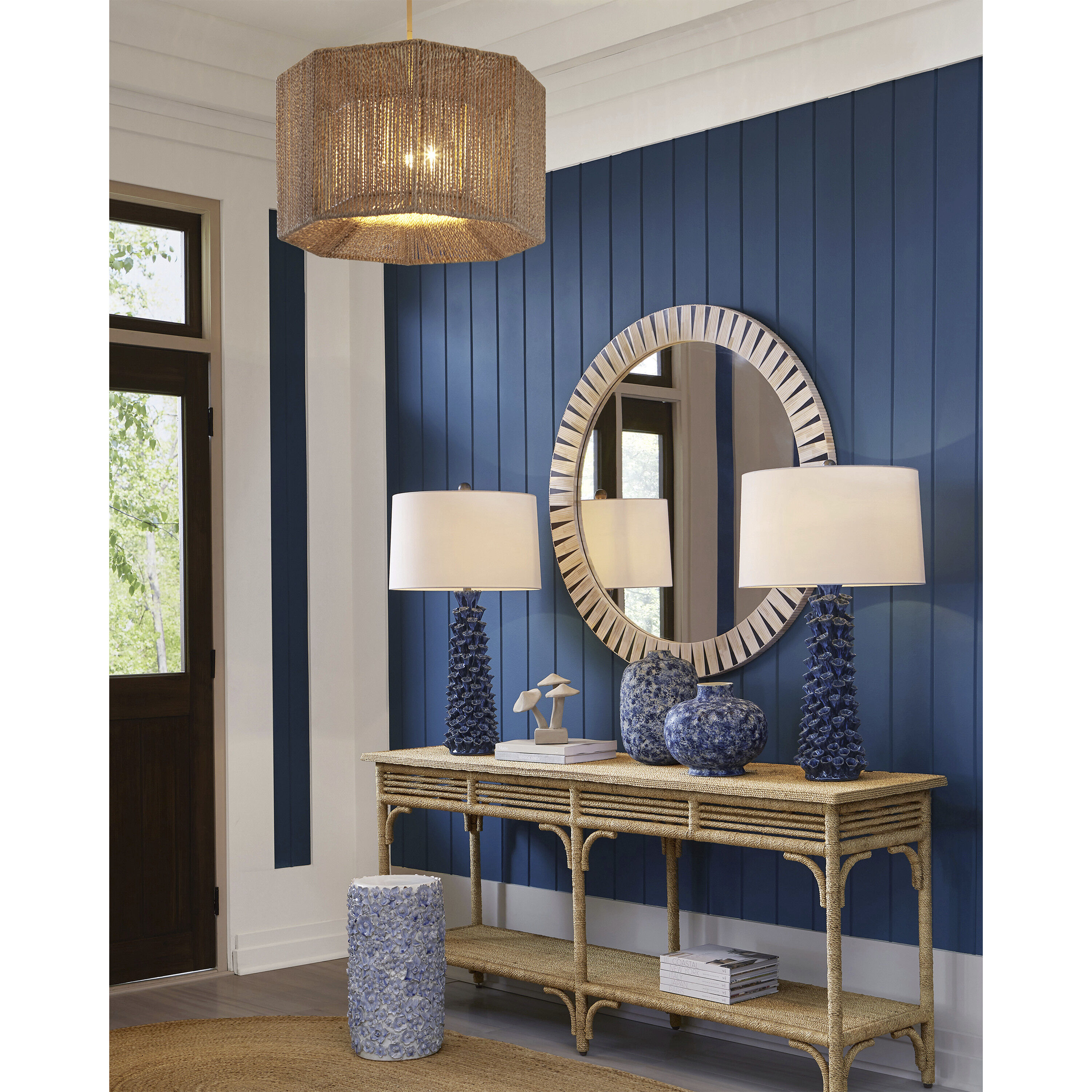 Arvi 41.75 inch Natural and Black and Mirror Mirror