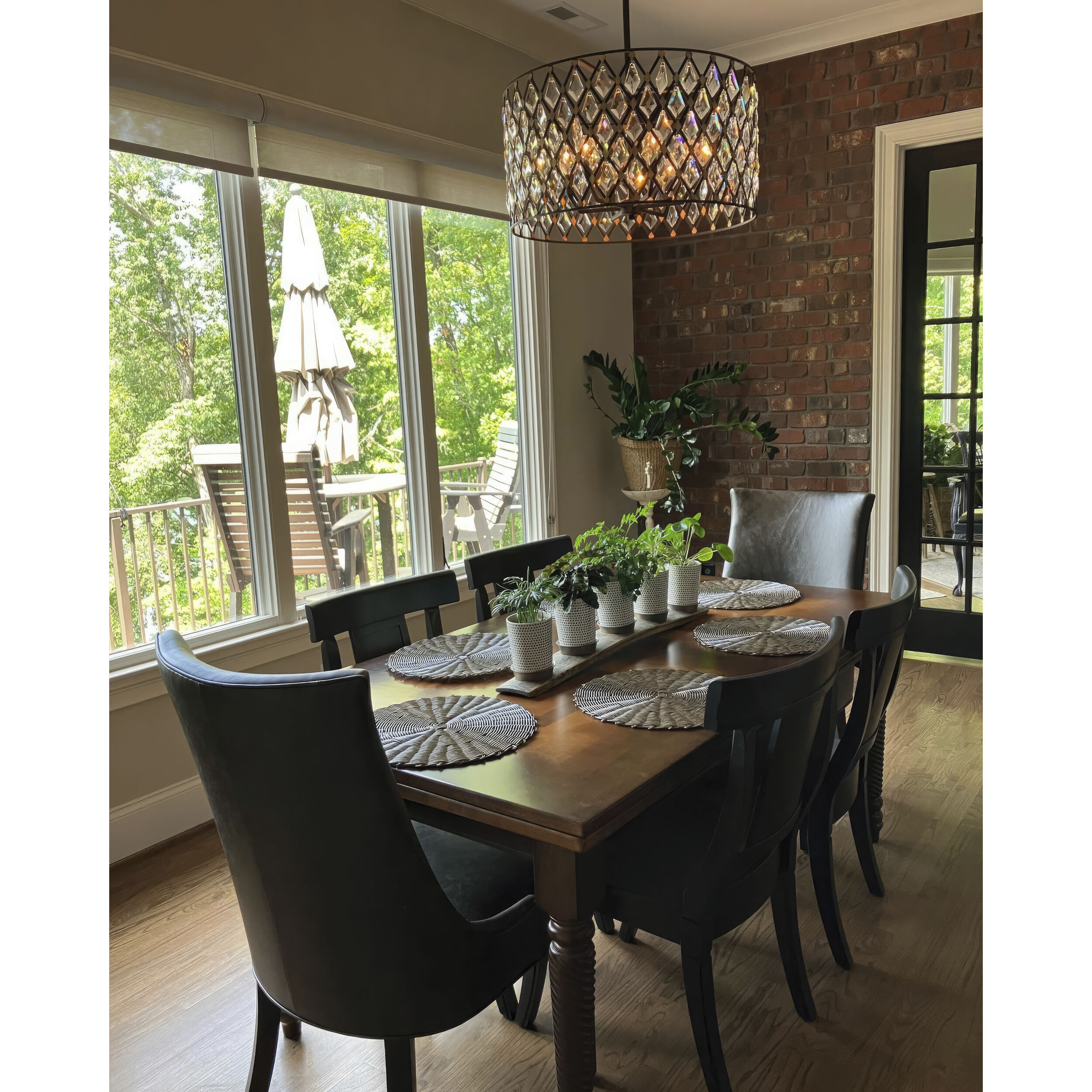 Windsor 6 Light 25 inch Carbon and Havana Gold Pendant Ceiling Light