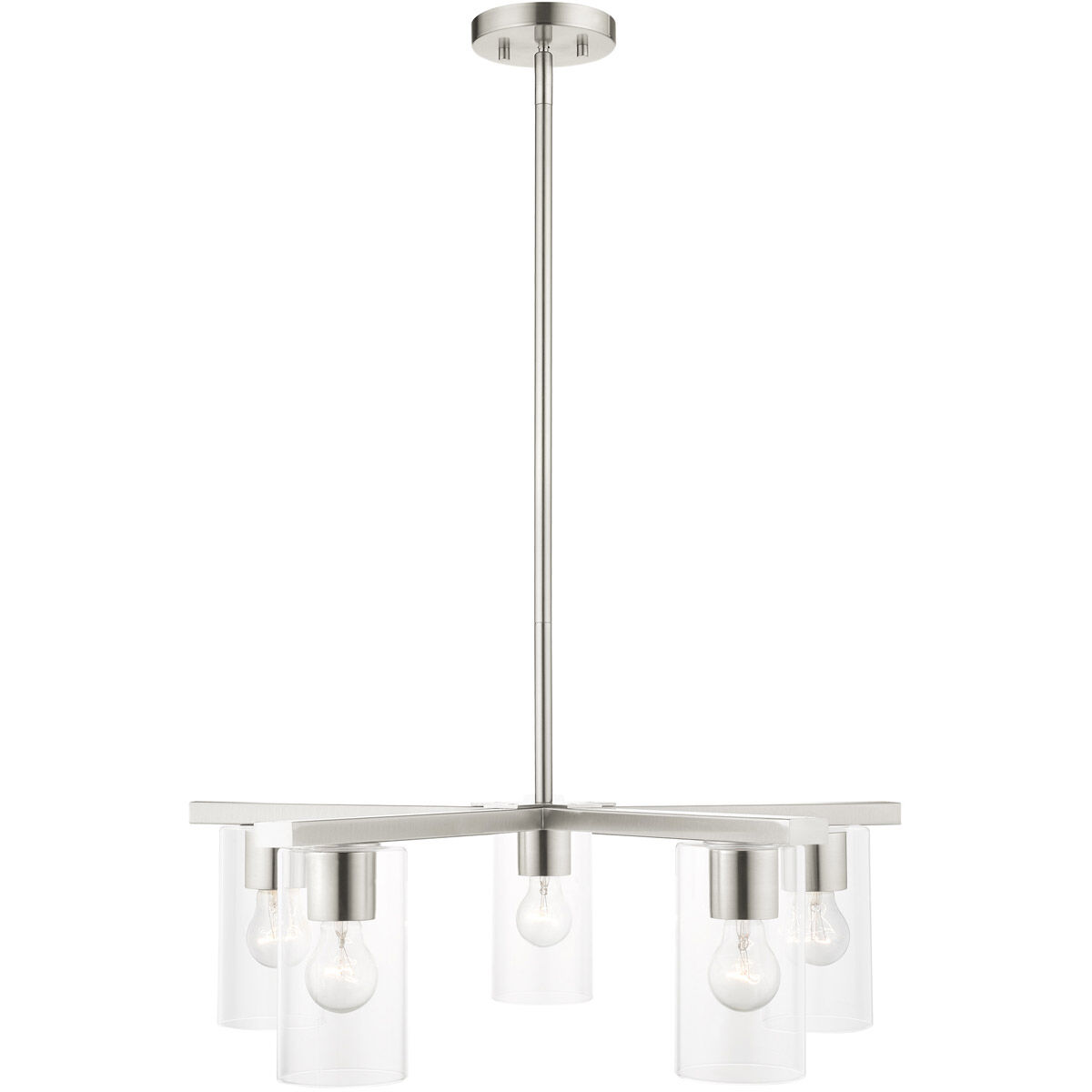 Zurich 5 Light 26 inch Brushed Nickel Chandelier Ceiling Light