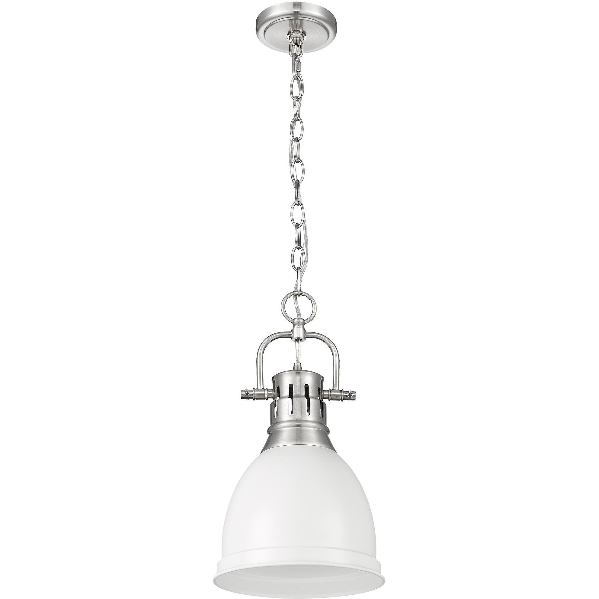 Yep Duncan 1 Light 8.88 inch Pewter Pendant Ceiling Light in Matte White, Small