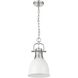 Yep Duncan 1 Light 8.88 inch Pewter Pendant Ceiling Light in Matte White, Small
