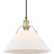Yep Orwell Pendant Ceiling Light in Opal Glass, Brushed Champagne Brass