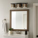 Draughtsman 3 Light 27 inch Walnut and Black Bath Vanity Wall Light