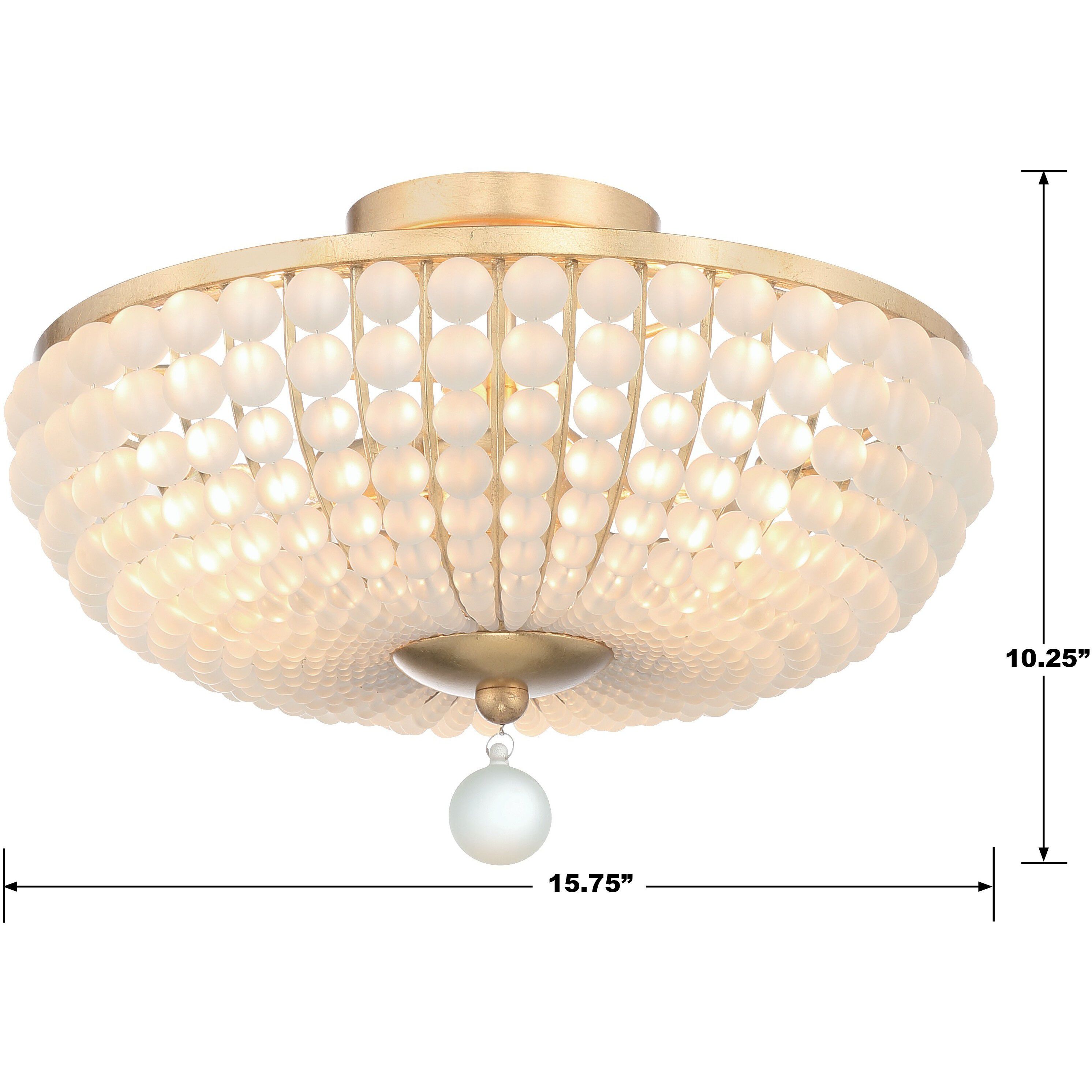 Bella 3 Light 15.75 inch Antique Gold Semi Flush Ceiling Light