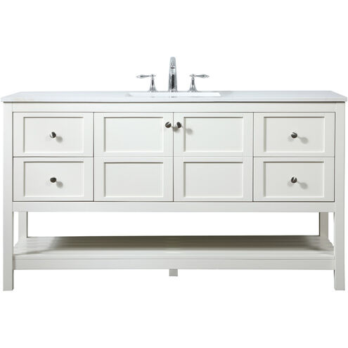 Theo 60 X 22 X 34 inch White Vanity Sink Set