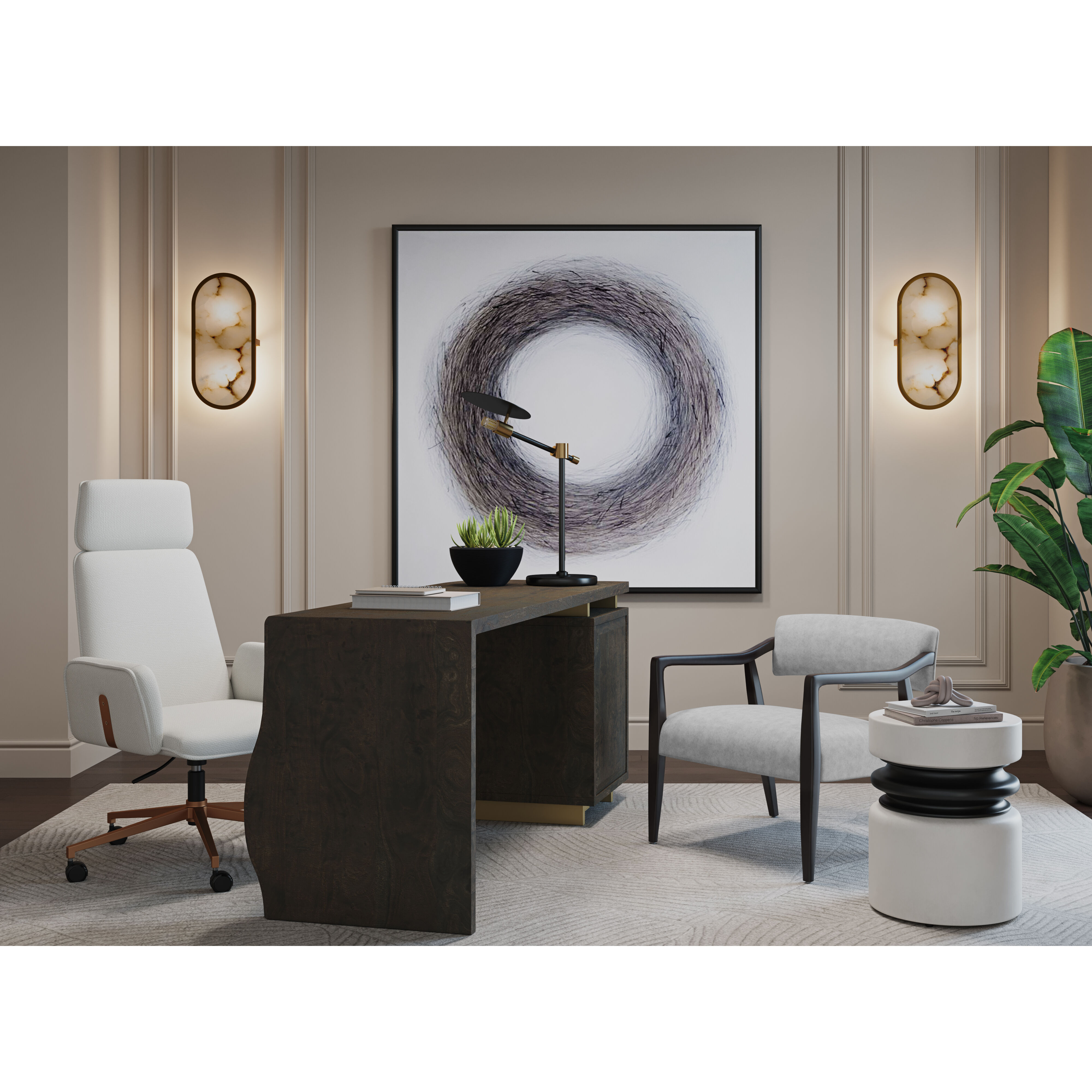 Kalev Chacha Cream Office Chair