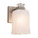 Veneto Luce Wall Sconce Wall Light in Polished Chrome, White Frosted (Veneto Luce), Square with Rippled Rim, Incandescent