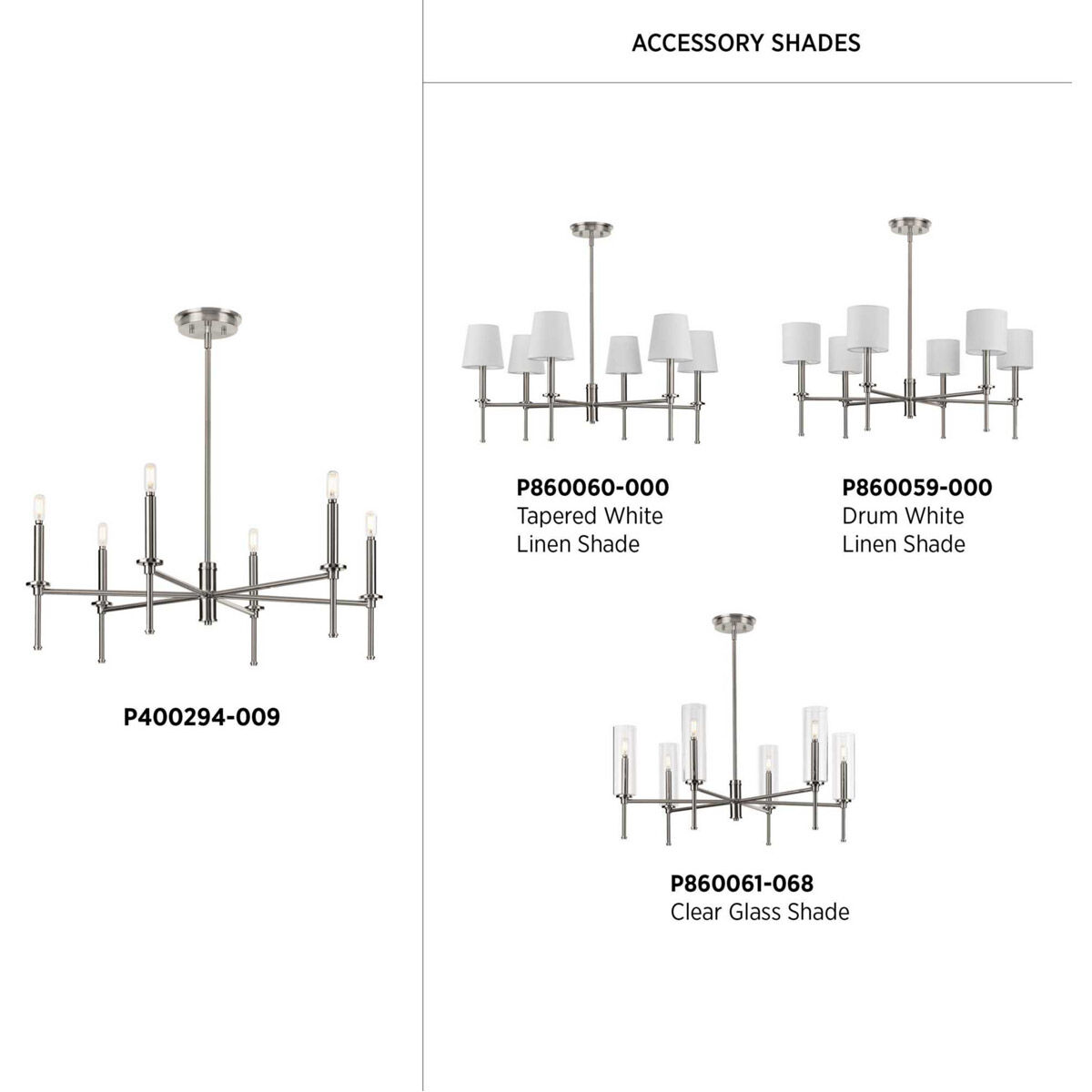 Elara 6 Light 30 inch Brushed Nickel Chandelier Ceiling Light