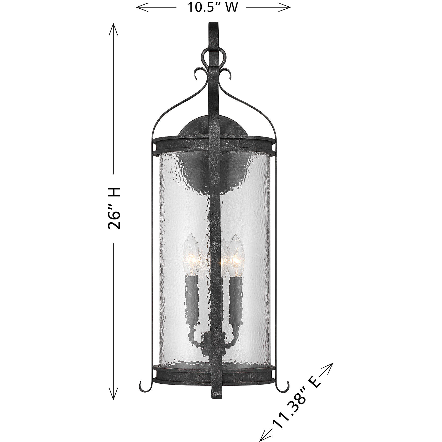 Preston 3 Light 26 inch Iron Oxide Outdoor Wall Lantern