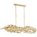 Broche 6 Light 50.5 inch Antique Gold Linear Chandelier Ceiling Light