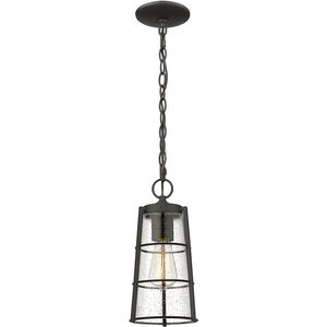 Helix 1 Light 6 inch Black Outdoor Chain Mount Ceiling Fixture