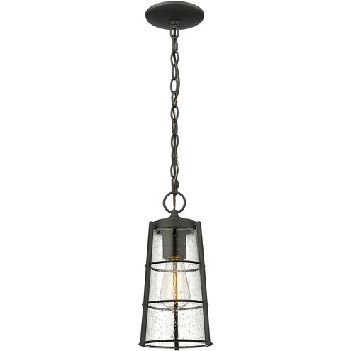 Helix 1 Light 6 inch Black Outdoor Chain Mount Ceiling Fixture