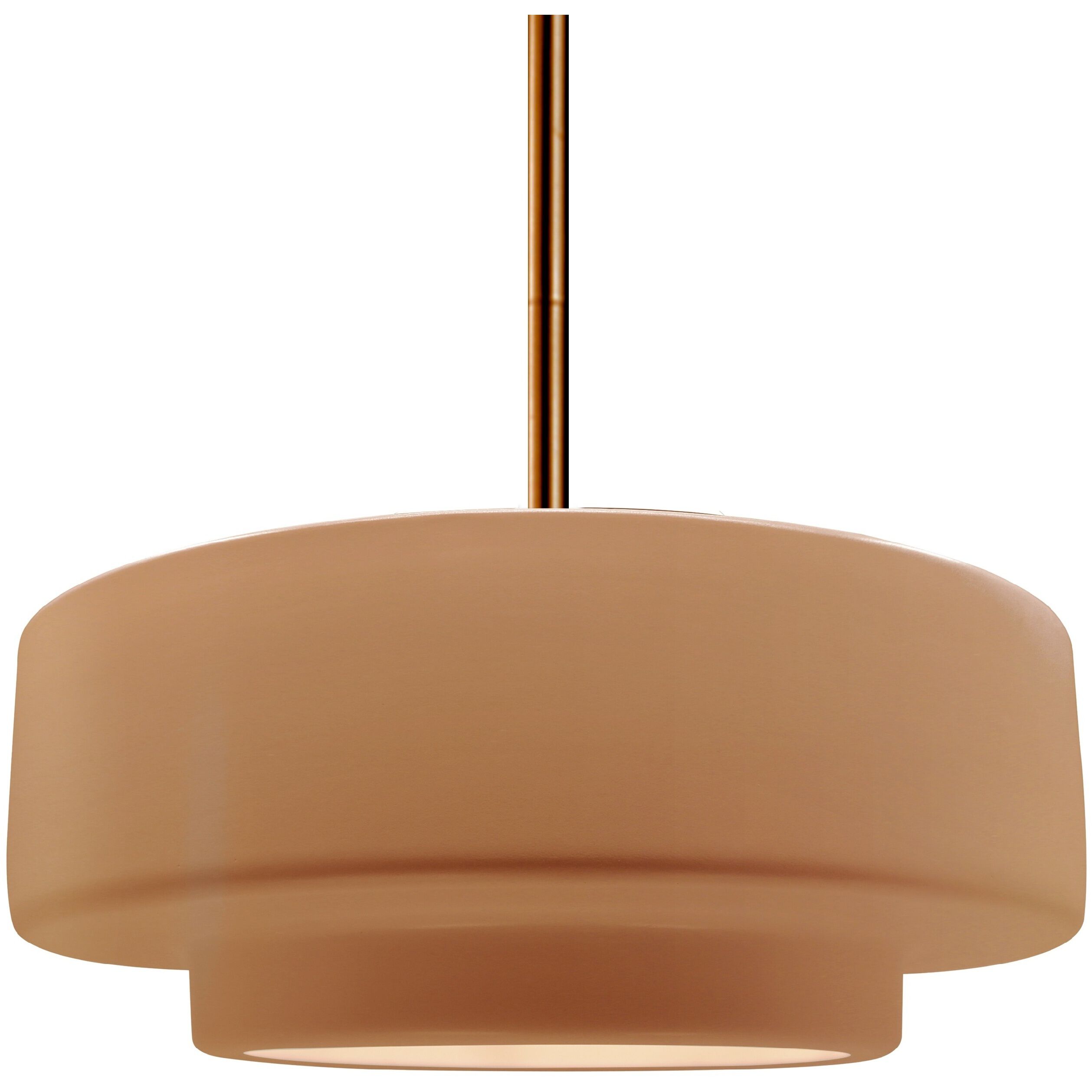 Radiance Collection - Tier Pendant Ceiling Light in Brushed Brass, Dedicated LED, Black Cord, Adobe, 14.5W x 5.25H, Form+Finish+Function