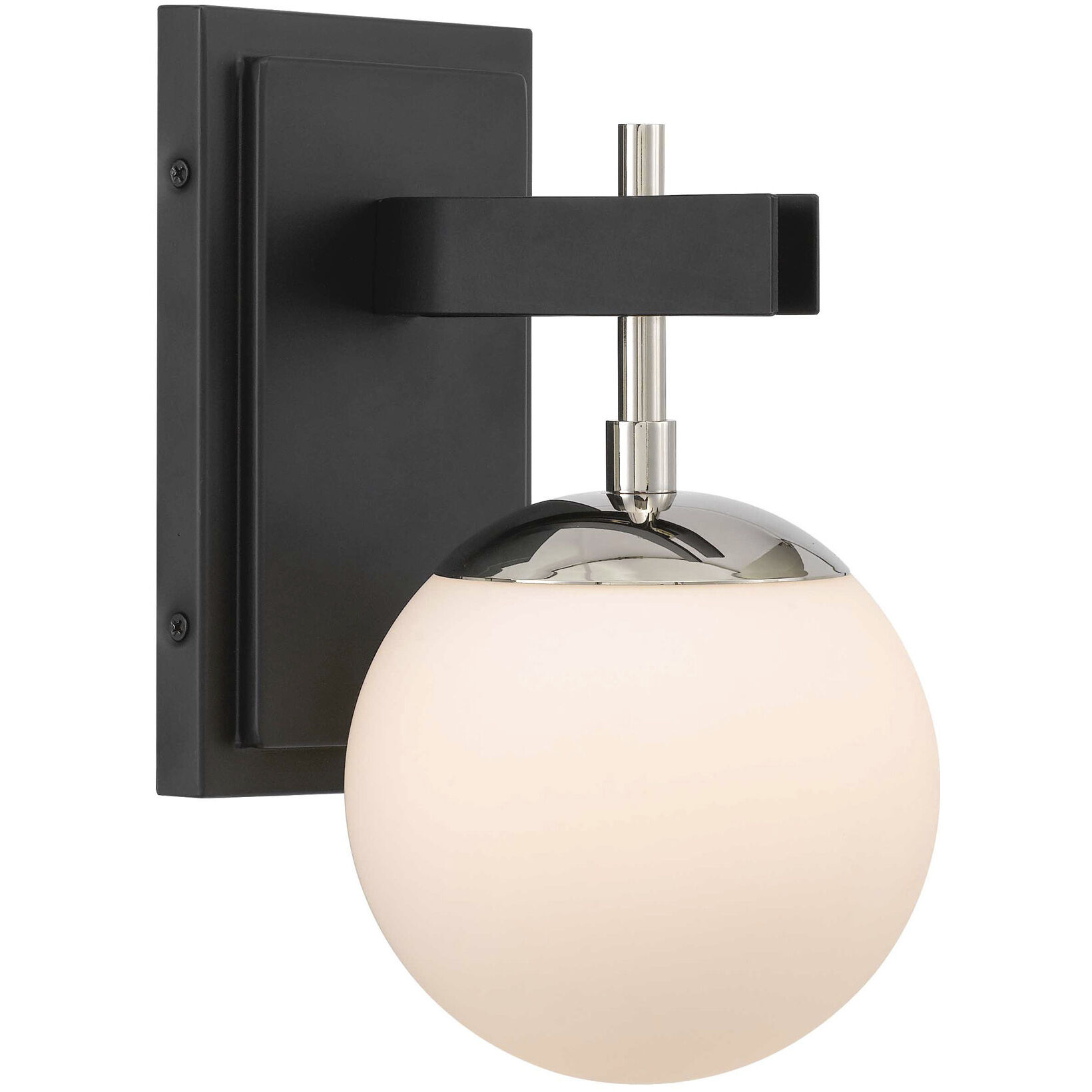 Allie 1 Light 6 inch Black/Polished Nickel Bath Vanity Light Wall Light