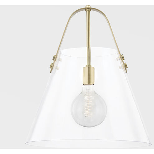 Karin 1 Light 17 inch Aged Brass Pendant Ceiling Light, Extra Large