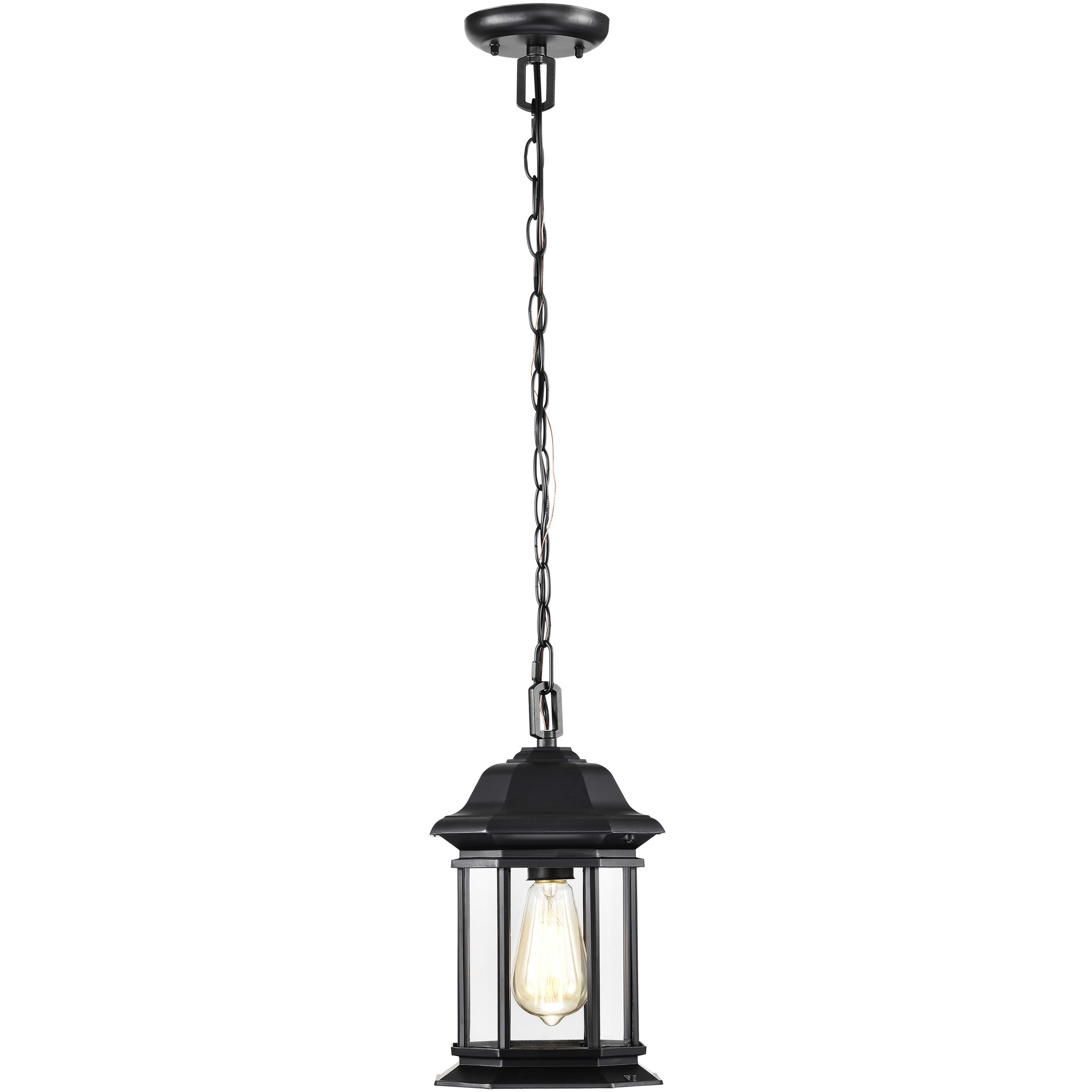Hopkins 7 inch Matte Black Outdoor Hanging Lantern