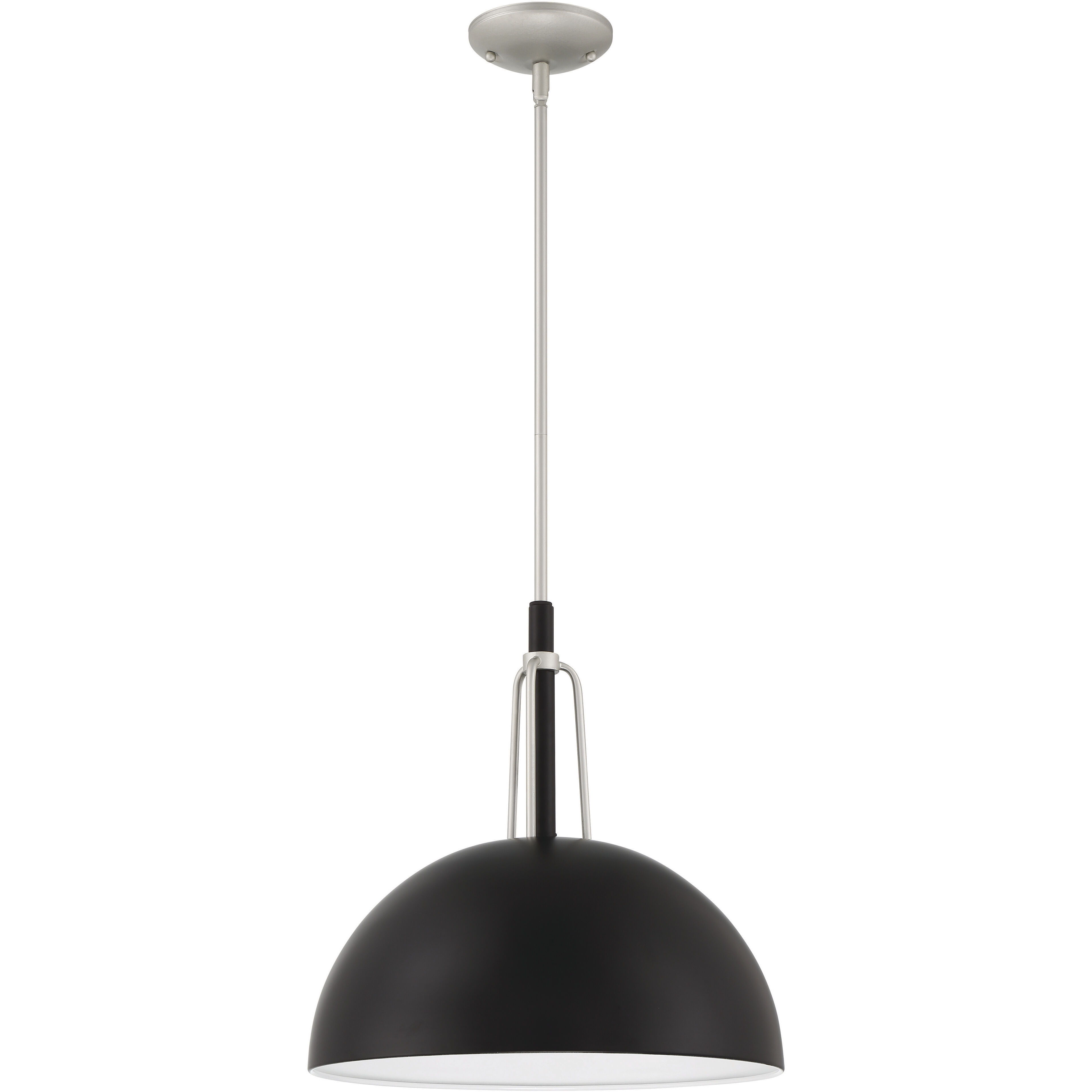 Kahn 1 Light 15.75 inch Midnight and Satin Aluminum Outdoor Pendant