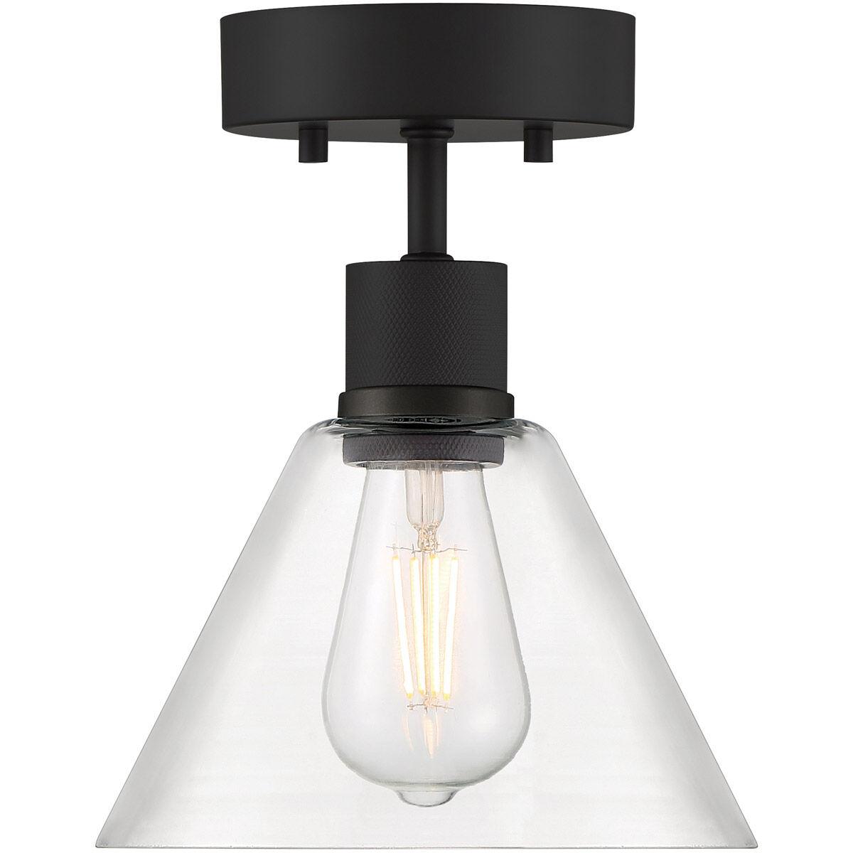 Port Nine LED 8 inch Matte Black Semi-Flush Ceiling Light